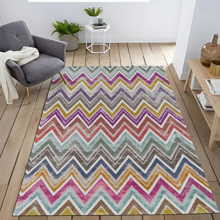 Union Rustic Kirtis Chevron Indoor/Outdoor Rug Wayfair